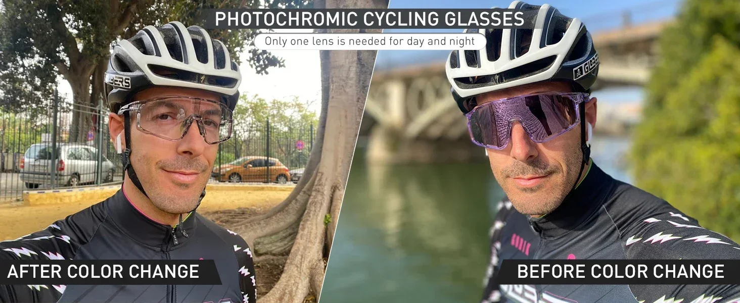 Kapvoe Gold Photochrome Brille Radfahren Sonnenbrille Männer Frauen Sport Geschwindigkeit Straße Mtb Mountainbike Fahrrad Zyklus Brillen Goggle – Detail 5