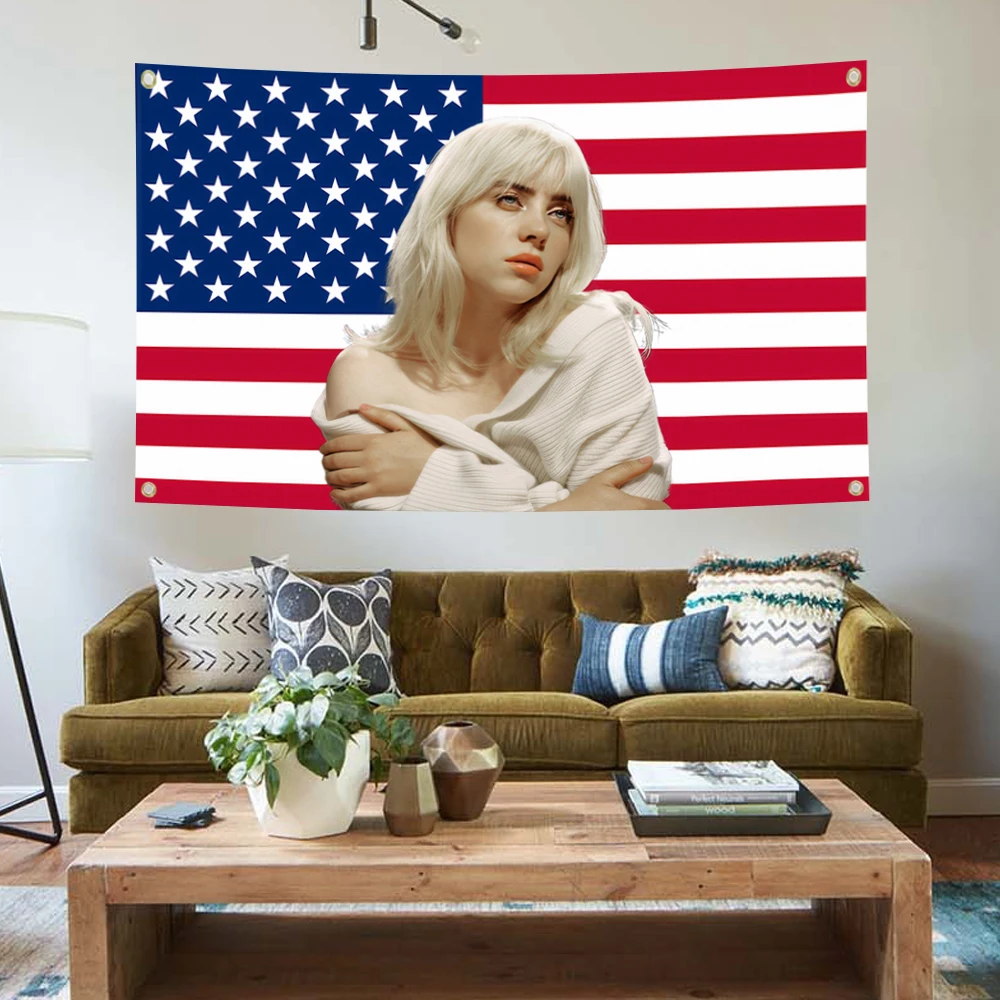 3x5ft 2x3ft العلم المغني البوب الأمريكي أسر من أي وقت مضى ديكور غرفة الموسيقى اختراق مزدوج للديكور