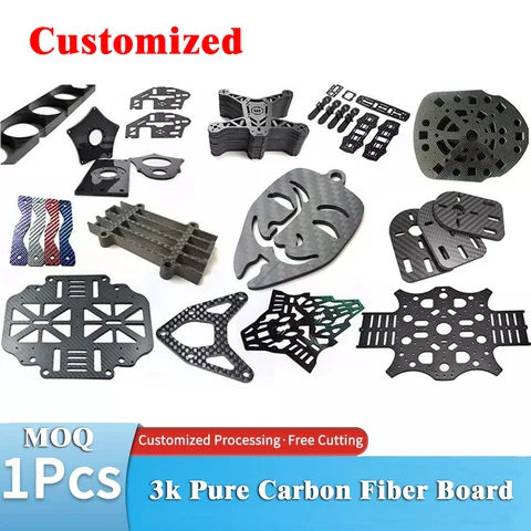 Customized 3K carbon board panel Product Carbon Fiber sheet CNC cutting machining Carbon Fiber Tube Drone racing spare parts