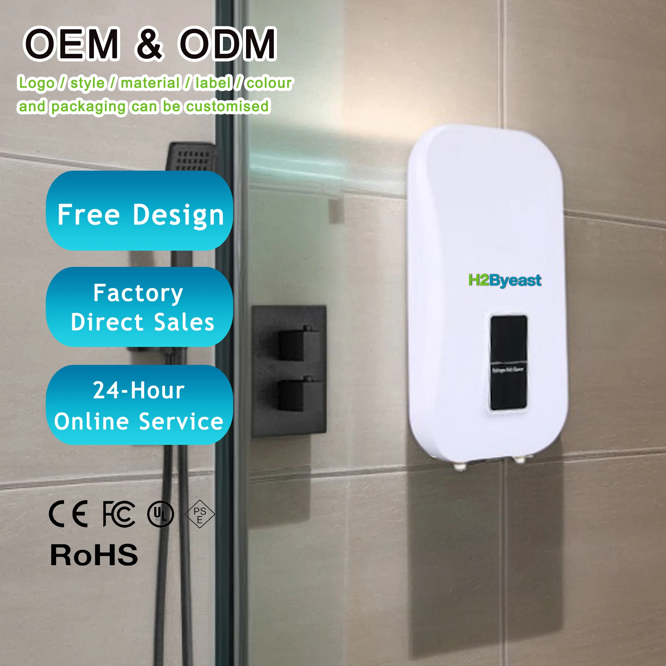 

Hydrogen Bath Machine New Design OEM Pure Water Bath Nano Machine 1L/Min Beauty Equipment 200W Electric Powered For Bathroom Hyd