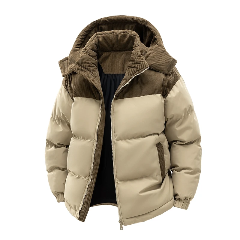 

Men Hooded Cotton Jacket for Winter Male Windproof Thick Cotton Warm Coat Couples Thick High-quality Basic Style Jacket Parkas