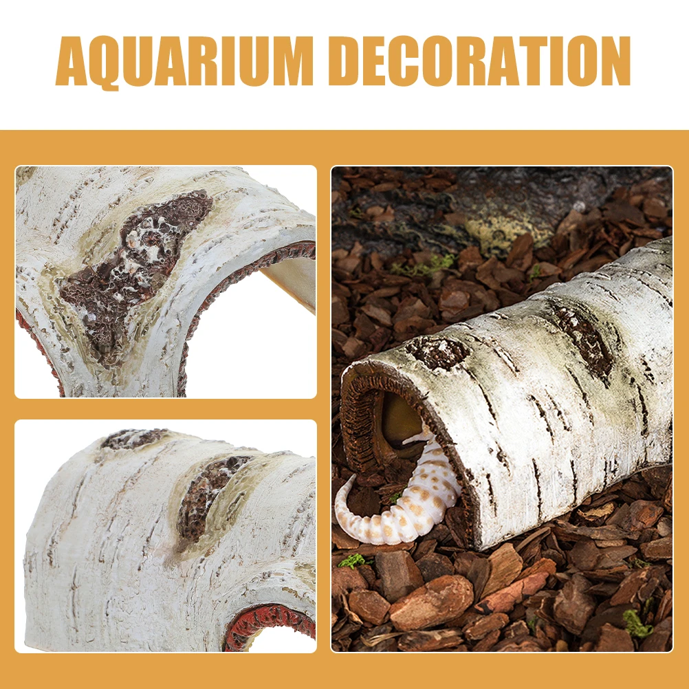 Моделирование коры дерева пещера смола ствол дерева рептилия прикрытие аквариум украшение для аквариума пейзаж пень под водой