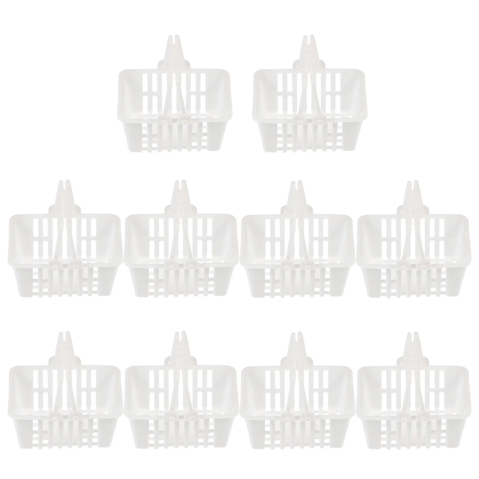

10 Pcs Mini Shopping Baskets Toy Plastic Safe Kids Playing House Candy Storage Small Gift White Baby