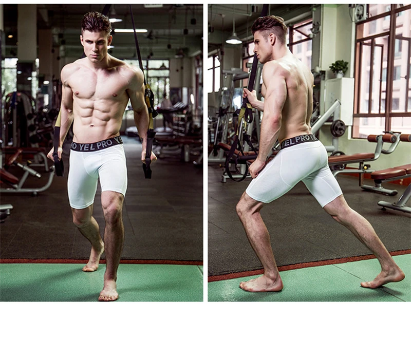 Männer Sport Fitness Shorts Gym Training Schnell Trocknende Kompression Leggings Radfahren Shorts Basketball Laufen Kurze Workout Tight – Detail 18