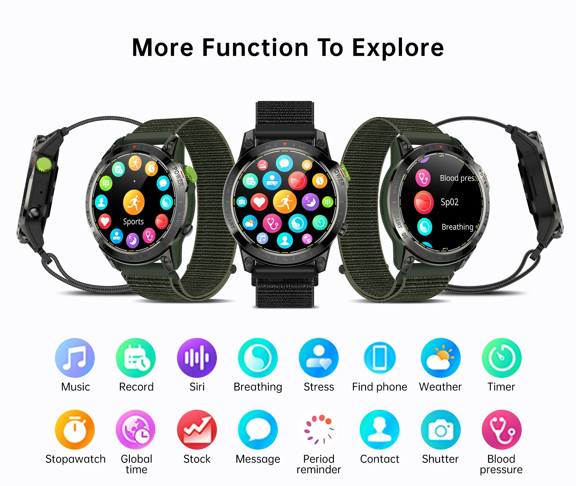 

Smart Watch Bluetooth Call NFC 100 Outdoor Sport Mode Heart Rate Blood Pressure Oxygen Voice Assistant IP68 Waterproof 15Days Wo