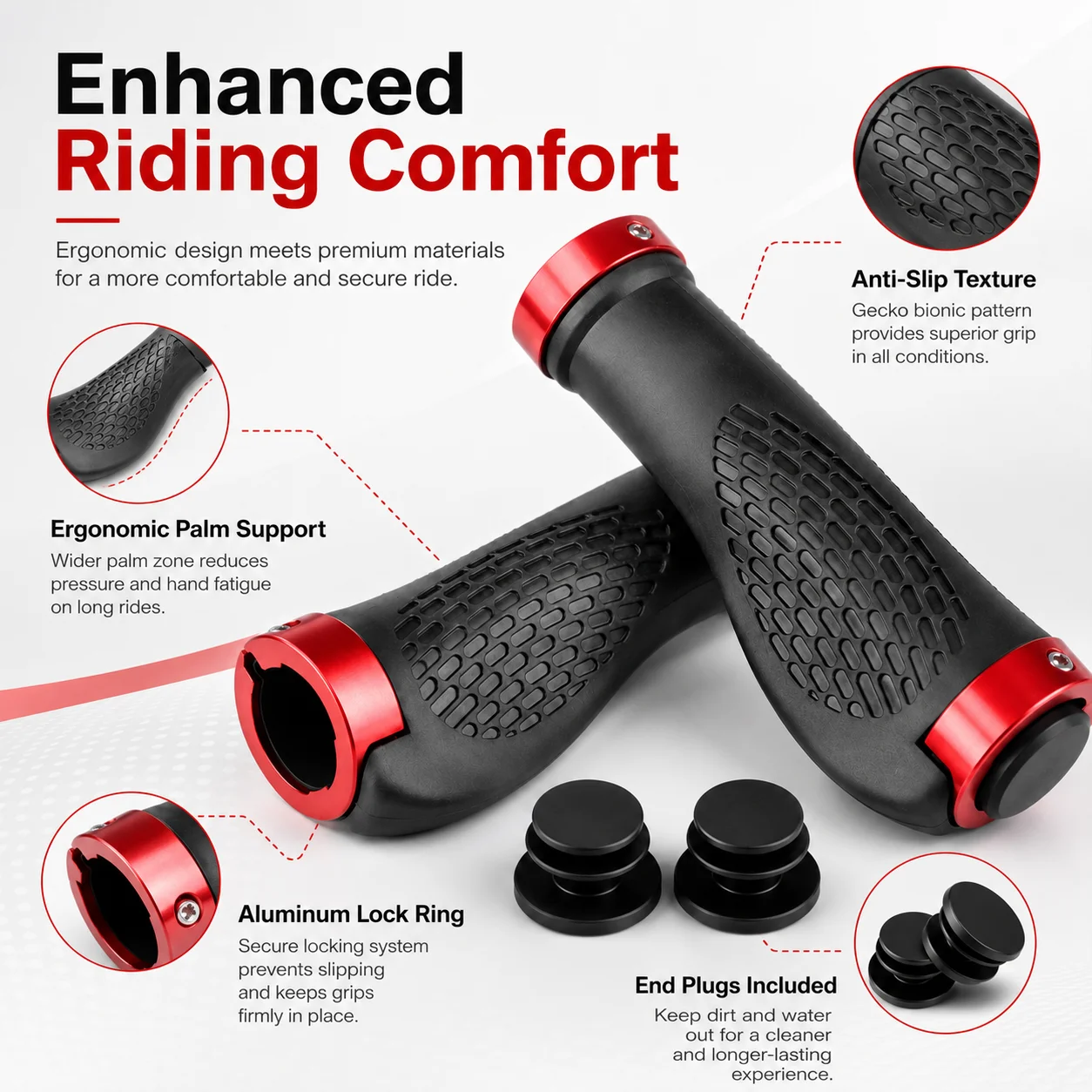 PINMOAP 2 個自転車ハンドルバーグリップ自転車グリッ - Cycling In City のレビューと価格