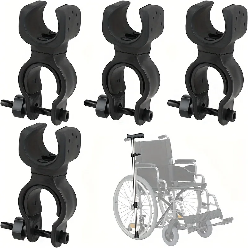 

4pcs Crutch Holders for Wheelchairs & Walkers - 360° Rotatable, Durable ABS Plastic, Easy Installation