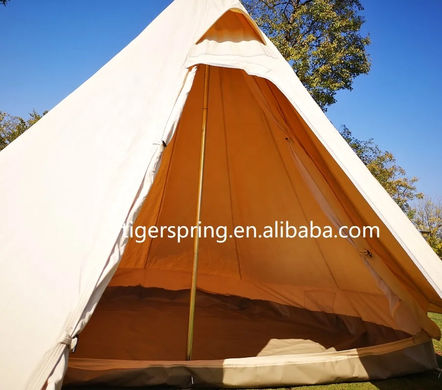 Outdoor Canvas Camping Pyramid Tipi Tent Adult Indian Teepee Tent for 2 Person