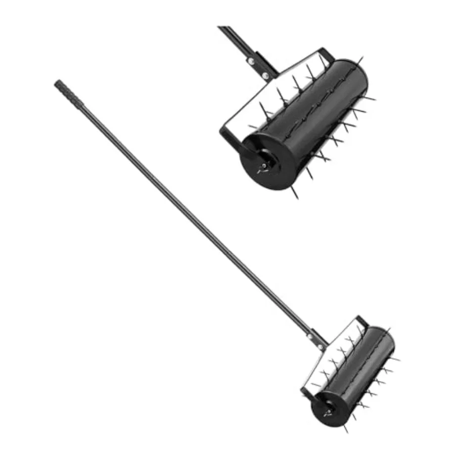 

VEVOR Rolling Lawn Aerator, 21-inch Heavy-Duty Manual Rolling Aerator Lawn with Detachable Handle and 33 Iron Spikes, Rolling L