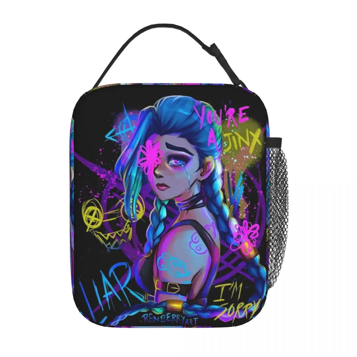 Anime Arcane League Jinx Insulated Lunch Bag Leakproof Reusable Thermal Bag Tote Lunch Box Beach Picnic Bento Pouch