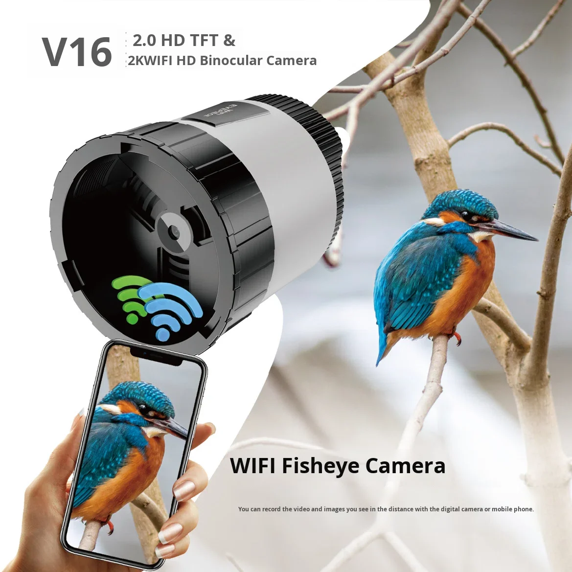 

New HD WiFi Electronic Eyepiece Telescope Microscope Accessory 37mm-73mm Large Diameter Compatible 2inch Display Screen ABS