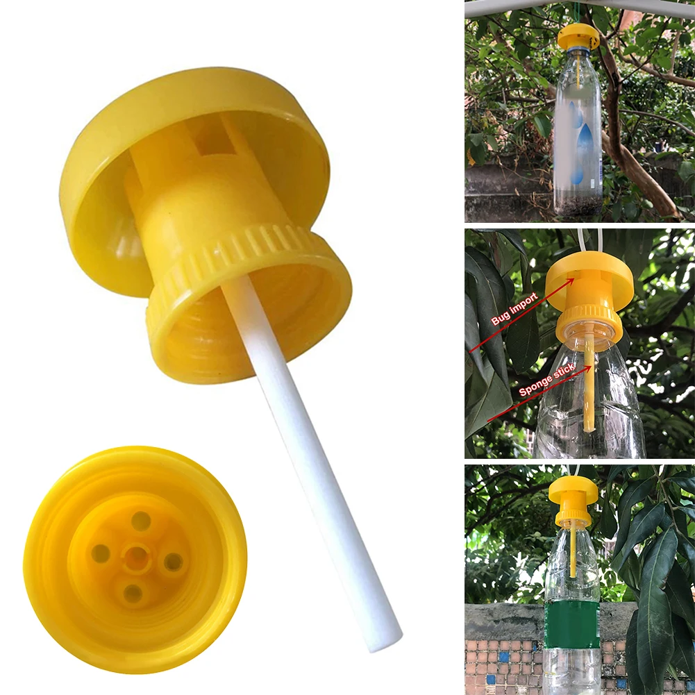 Fruit Fly Traps Reusable Plastic Bottle Top Trap Fly Catcher Pest Insect Control For Indoor And Outdoor Farm Orchard Supplies