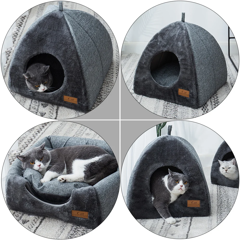 

Warm Cat Nest Winter Pet Cozy Bed Cushion Small Cats Durable Comfortable Easy Clean Kitten Sleeping Pad Closed Type Cat