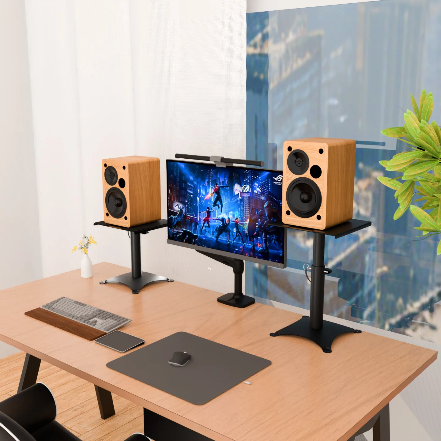 LKT-612 Full Metal Monitor Speaker Stand | HIFI Desktop Stand for Surround Sound & Home Satellite Audio