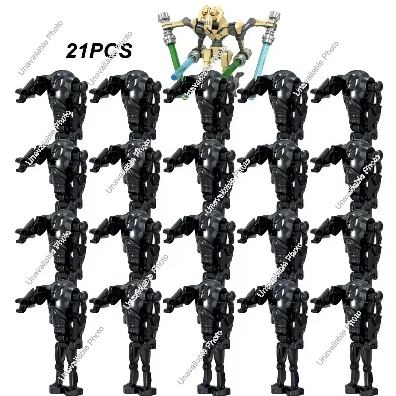 BLOKEES 21Pcs Star Wars Bricks Bulk Part Pack Assemble Building Blocks fit for Batttle Figures Droids Mode Doll Set Toys Gifts