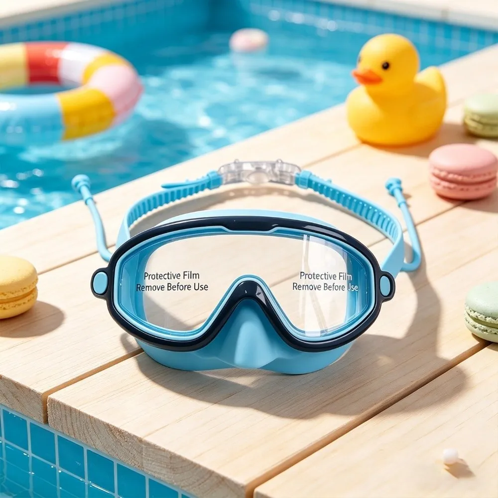 Anti-Fog Swim Goggles UV Protection Leak-proof Diving Eyewear Adjustable Wide View Swim Goggles Cap Set Learning Swimming