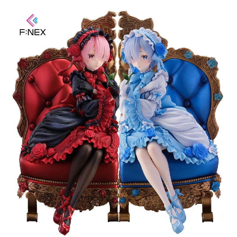 ฟิกเกอร์อะนิเมะต้นฉบับ20ซม. F:NEX Re: ชีวิตในโลกที่แตกต่างจาก ZERO RAM & REM รูปปั้นแบบกอทิกของเล่นของขวัญ