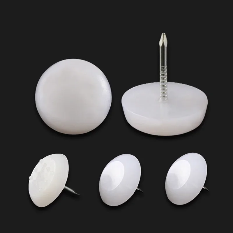 10Pcs Furniture Feet Glide Nail Screw-in Round Chair Table Leg Protector Plastic