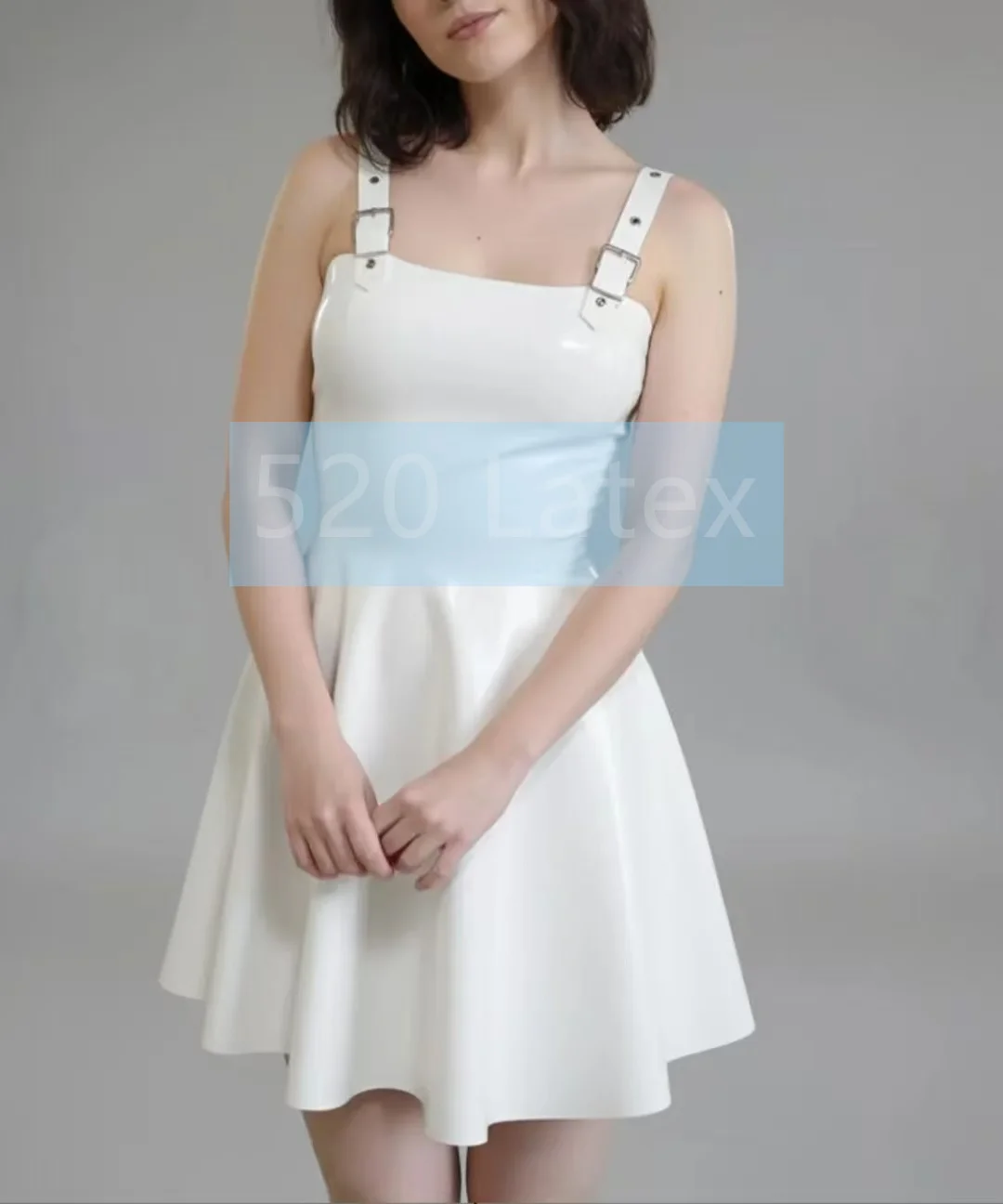 

Handmade White Natural Latex Dress for Women Mansfield Kitti Latex Dress Gift For Her Evening Dress Adjust Bretelle Elegant