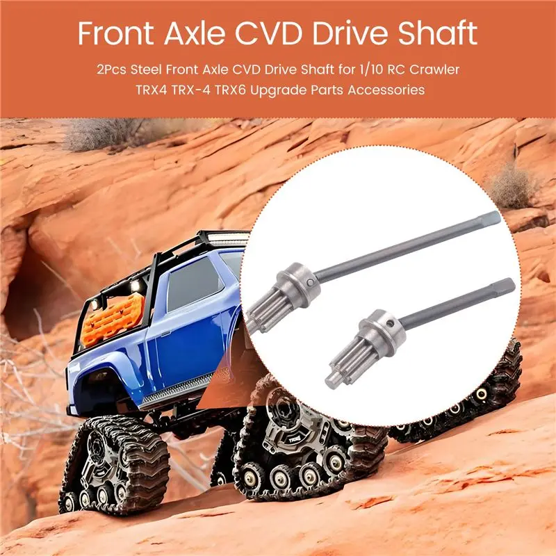 2Pcs Steel Front Axle CVD Drive Shaft For 1/10 RC Crawler TRAXXAS TRX4 TRX-4 TRX6 Upgrade Parts Accessories view 2