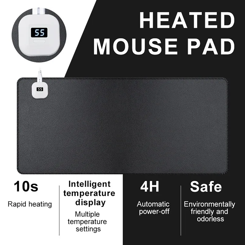 

Heating Mouse Pad With Digital Display Quick Heating Waterproof Mouse Mat For PC Notebook Laptops 80*33cm/60*36cm/70*33cm