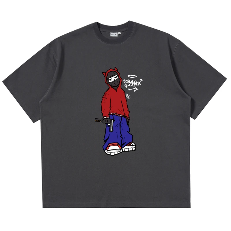 Men T-Shirt Graphic Cotton Tee Oversized Tops Harajuku Summer Streetwear Fashion Vintage Short Sleeve Y2k Korean Popular Clothes