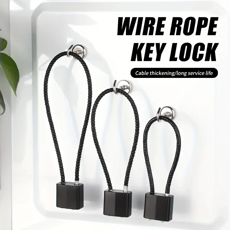 Universal key soft steel wire long rope padlock safety cabinet home hardware door lock security anti-theft lock