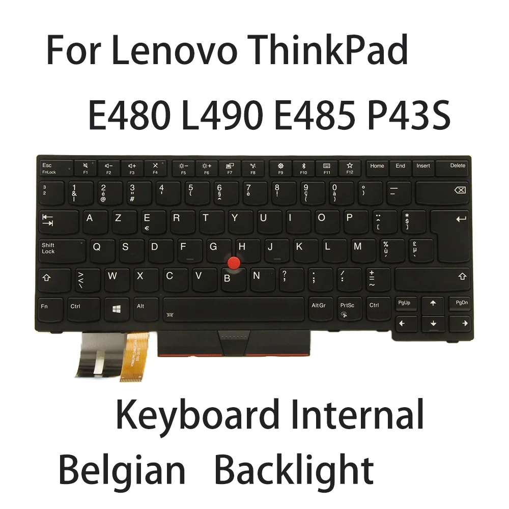 

New For Lenovo ThinkPad E480 L490 E485 P43S Laptop Black keyboard Belgian Backlight FRU:01YP526 01YP286 01YP366 01YP446