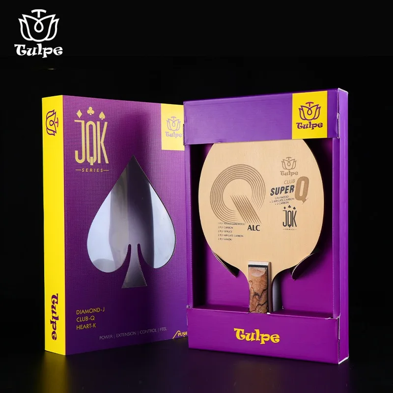 TULPE Super Q Table Tennis Blade Hinoki Blue Arylate Carbon Paddle Handcrafted Art Handle Ping Pong Bat Collection Grade