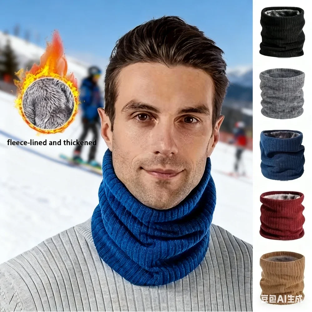 AliExpress WRELS Warm Knitted Scarf Thermal Thickened Fleece Lined Ski Neck Gaiter Winter Women Men Windproof Skating Cycling Hiking Warm Mask
