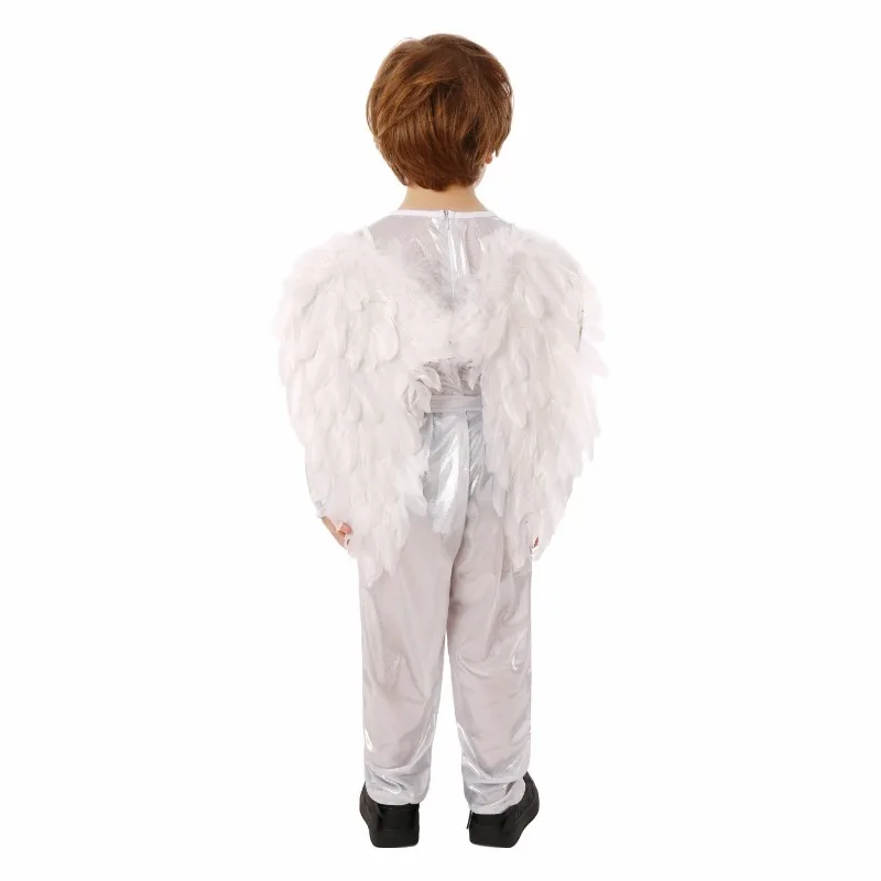 Kids White Angel Cosplay Jumpsuit Costume Long Sleeve Kids School Stage Performance Outfits Valentine Children Day Party Suit