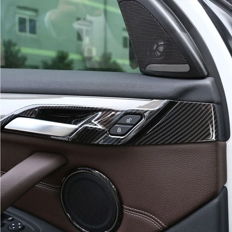 Interior Door Bowl Cover For BMW X2 F47 2018 2019 Carbon Fiber ABS For BMW X1 F48 2016-2019 Door Bowl Protective Trim Accessorie