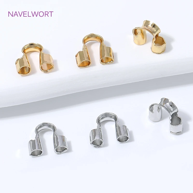 5mm*6mm 18K Gold Plated Wire Protectors Guard Guardian Protectors Loops U Shape Clasps Connector,DIY Jewelry Making Accessories