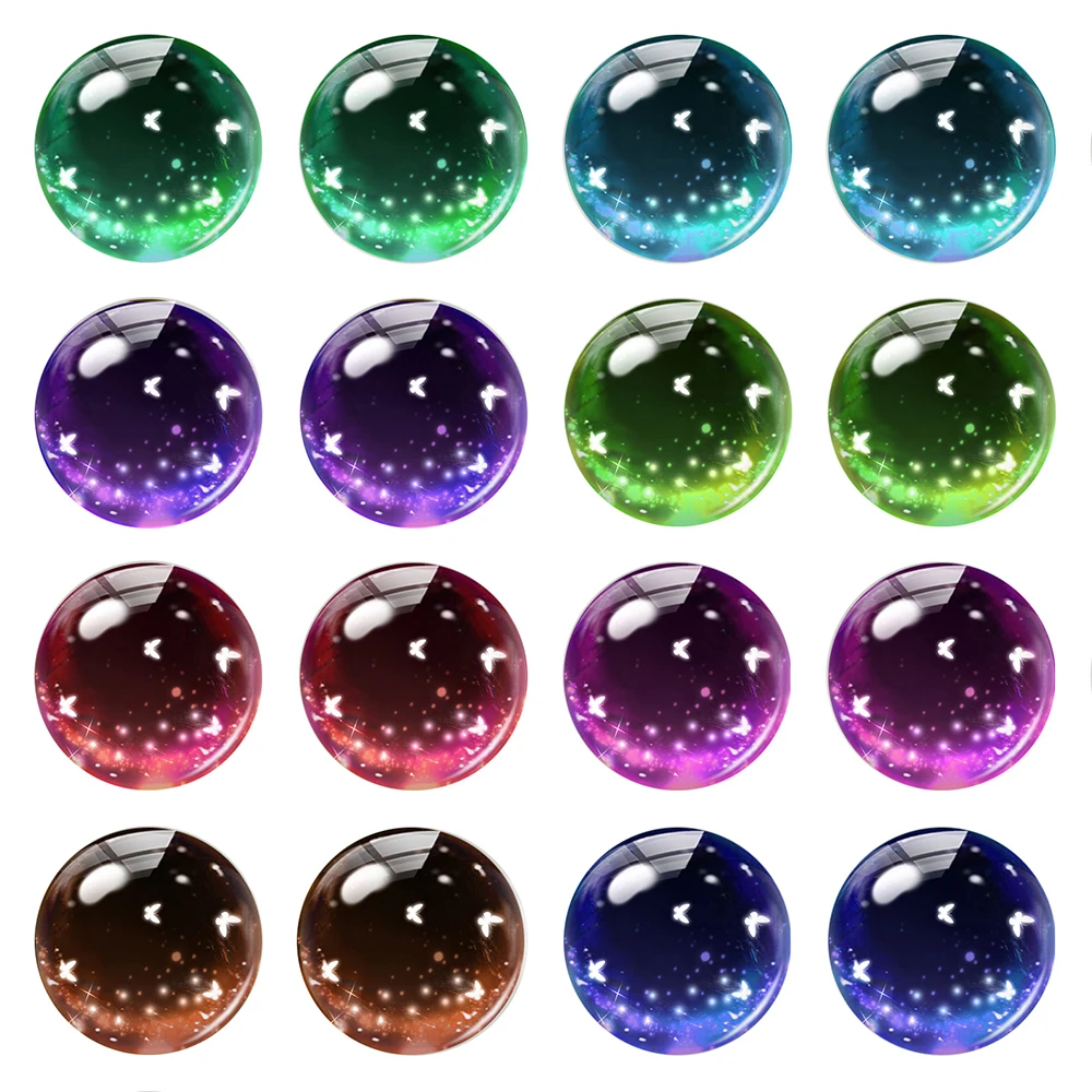 5pairs/lot Round Bling Eye Pupils Photo Glass Cabochon Cartoon Doll Toys Crystal Flatback Demo Cameo Diy Jewelry Making