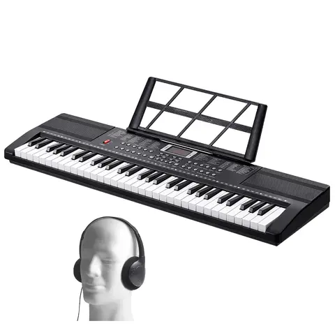 SucceBuy 61 Key Digital Keyboard Piano Electric Portable Piano 200 Tones 200 Rhythms or 600 Tones 500 Rhythms for Beginner Use