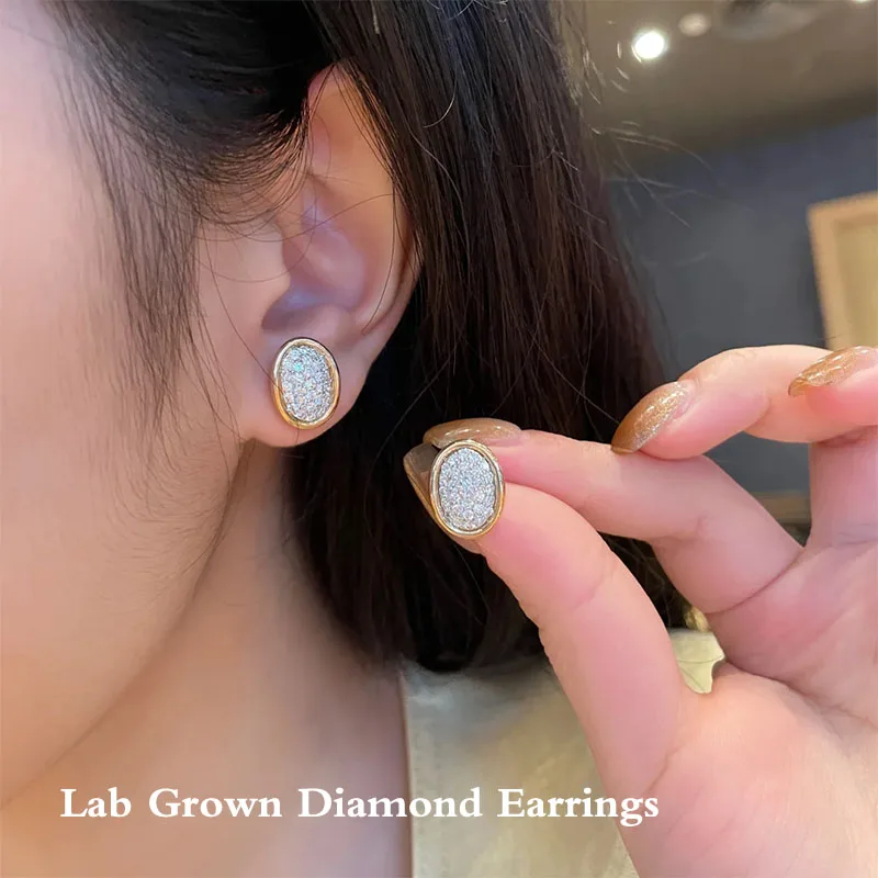 

1.12Ctw DEF-VS VVS Round Cut HPHT Lab Grown Diamond Bezel Setting Earrings For Women 14K 10K Gold Earrings For Gift