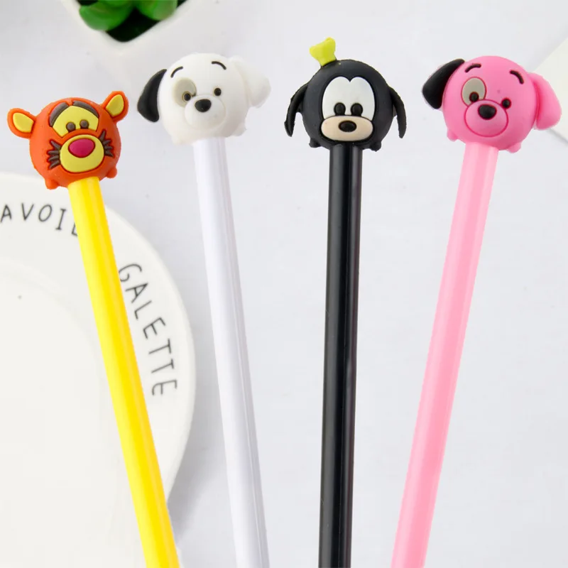 24/48 Pcs Wholesale Cartoon New Animal Puppy Gel Pens Color Cartoon Cute Animal Neutral Pen Student Stationery