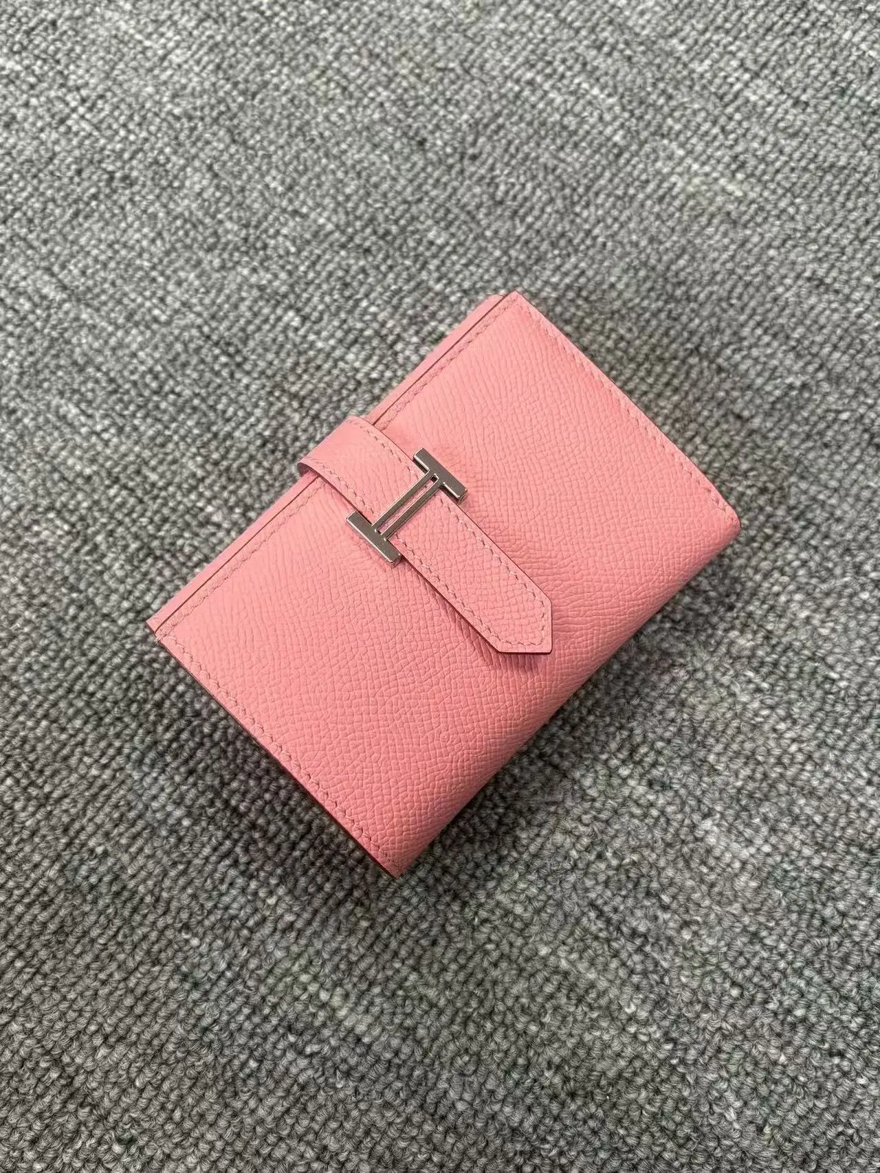 Trifold Wallet Women Slim Genuine Leather Vertical Multi-Card Cash Zip Pocket Silver Hardware Minimalist French Designer Style Compact Pebbled Texture Gift Box Real Leather Soft