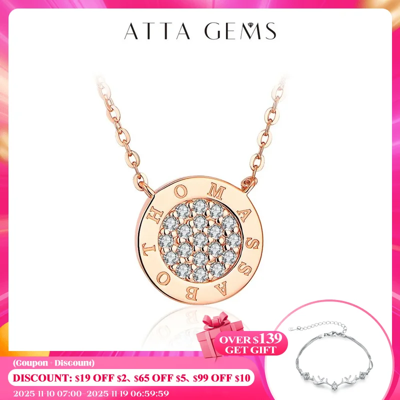 

ATTAGEMS 1.4mm D Color Moissanite Round Brilliant Cutting Rose Gold Plated 925 Sterling Silver Necklaces Wholesale Fine Jewelry