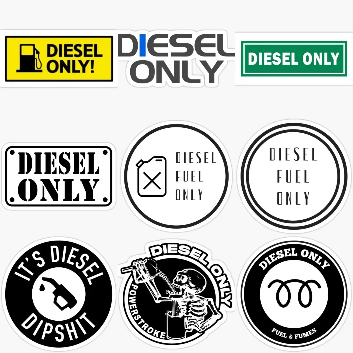 

Creative Diesel Fuel Only Warning PVC Material Stickers Accessories for Decorate Car Truck Bicycle Off-road Fridge Wall Decad
