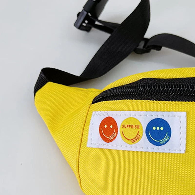 Bolso cruzado con cara sonriente para niños y niñas, cinturilla informal con cinturón ajustable, genial