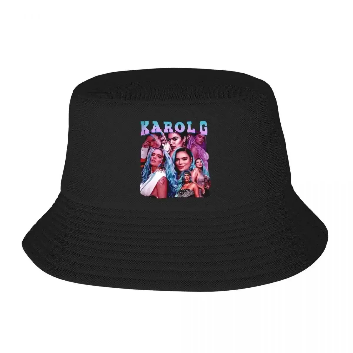 Vintage Karol G Bootleg Bucket Hat for Unisex Vocation Bichota Season Sun Hats Casual Foldable for Hiking Dropshipping