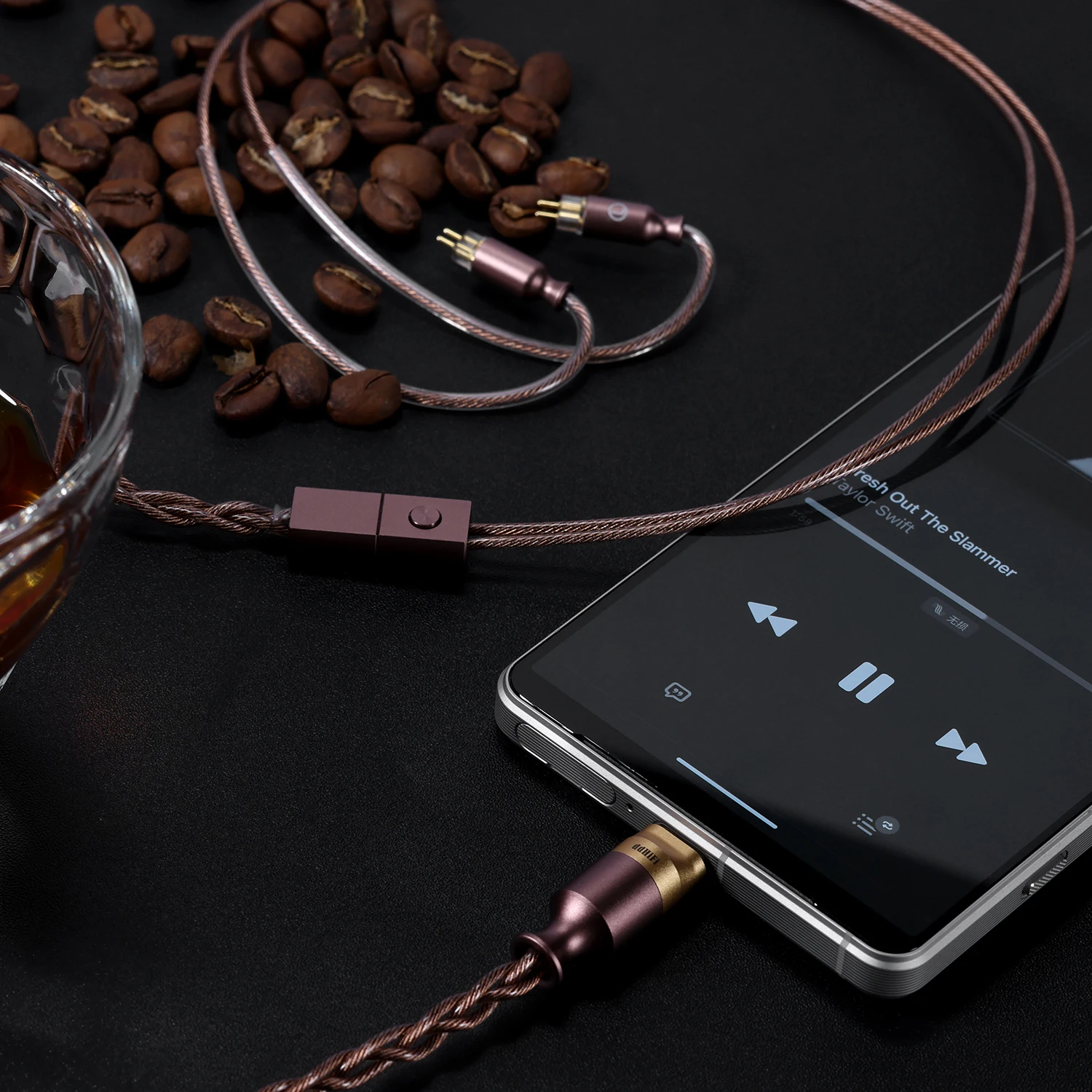 DDHiFi M130B  Coffee Cable  Professional All-in-one USB-C Decoding Upgrade Cable, Supports In-Line Controls and Microphone