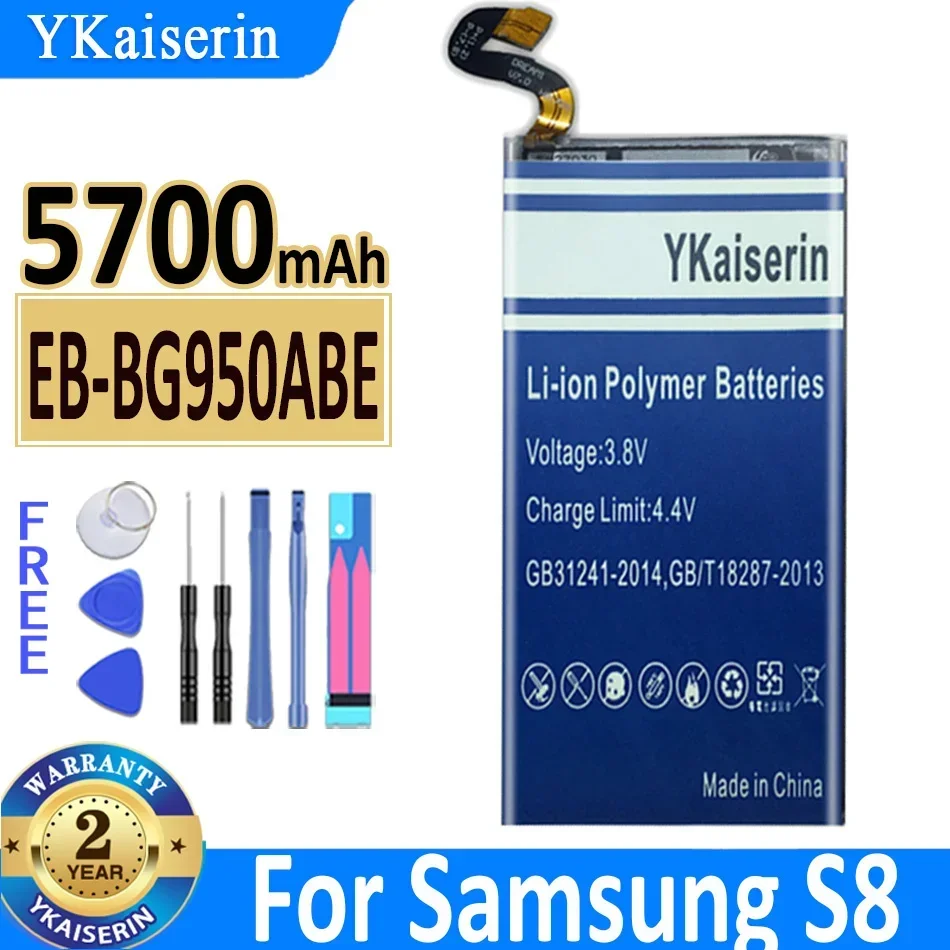 YKaiserin Battery EB-BG950ABE For Samsung GALAXY S8 SM-G9508 G9508 G9500 G950U SM-G G Project Dream 5700mAh Batteria Free Tools