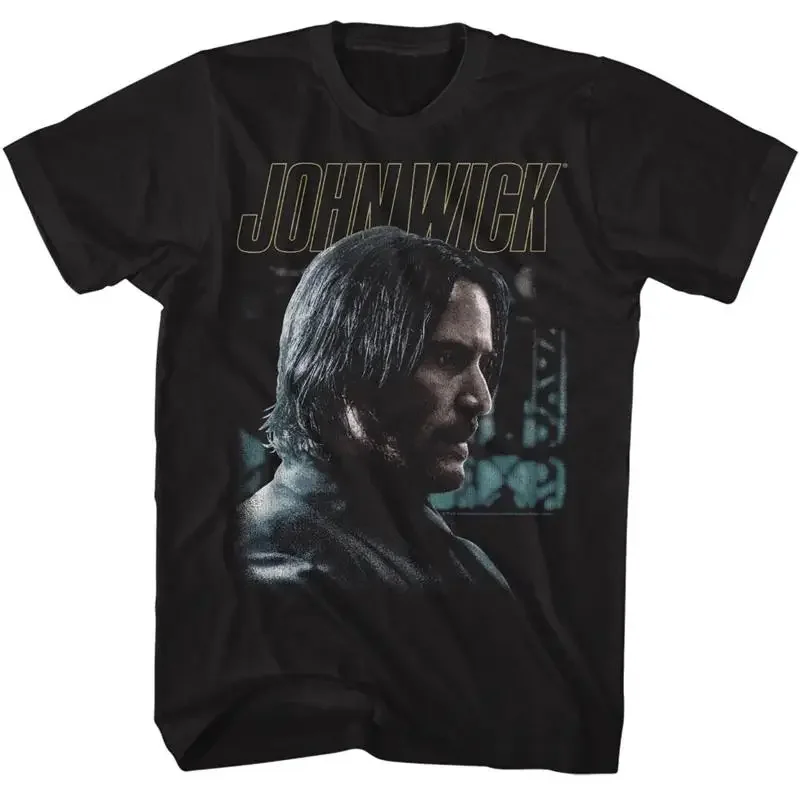 John Wick Adult T Shirt Movie Series Keanu Reeves Hitman Profile Black Cotton