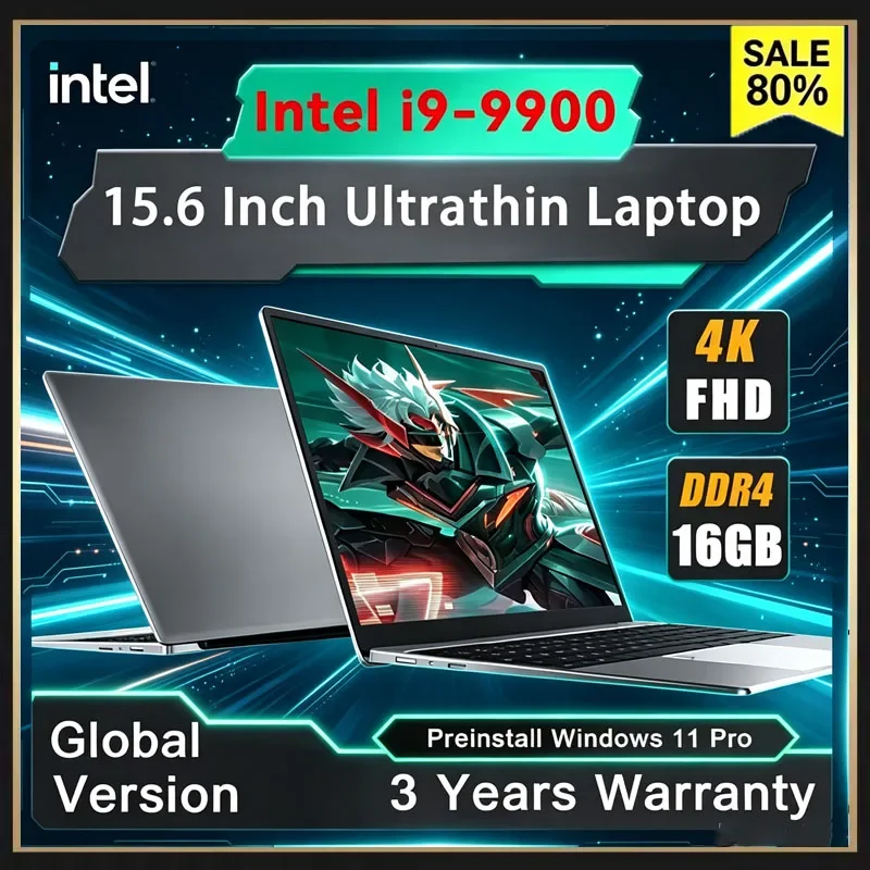 2026 Portable Notebook Windows 11 Pro 15.6 Inch Gaming Computer PC Gamer Intel Core I9 9900 Laptops I9