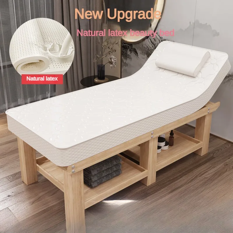 

Solid wood latex beauty bed beauty salon special massage bed massage therapy ear care tattoo eyelash special