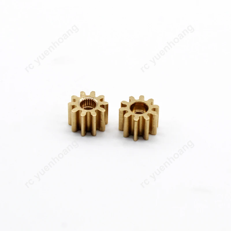 2PCS Brass Cylinder Gear 1M 10T Compatible with 5mm Diameter Servo Shaft Mini Transmission Pinion for Hobby Model Modification