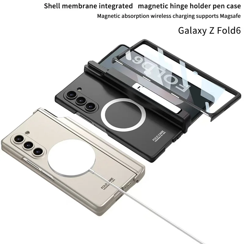 For Samsung Z Fold 6 5 4 3 Magsafe Case Wireless Charging Magnetic Hinge Pen Holder Stand With Film Cover For Galaxy Fold5 Fold7 - Image 5