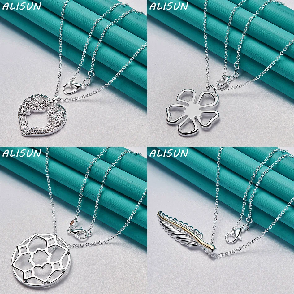 

ALISUN 40-75cm 925 Sterling Silver Design Pendant Necklace For Women Men Anniversary Gift Popular Wild Fashion Romantic Jewelry